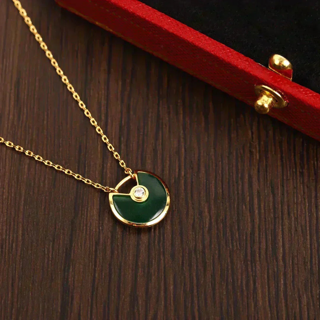 [⭐⭐JeweliWhal]AMULETTE GOLD MALACHITE NECKLACE