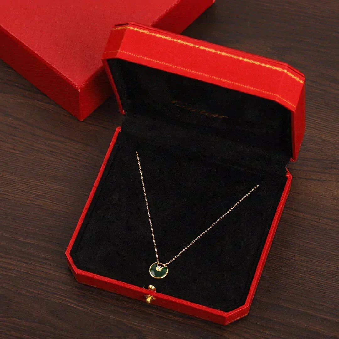 [⭐⭐JeweliWhal]AMULETTE GOLD MALACHITE NECKLACE