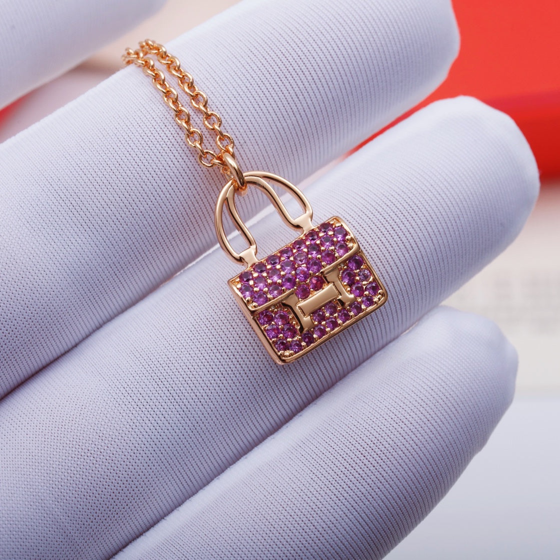 [⭐⭐JeweliWhal]CONSTANCE PEDANT PURPLE DIAMOND NECKLACE