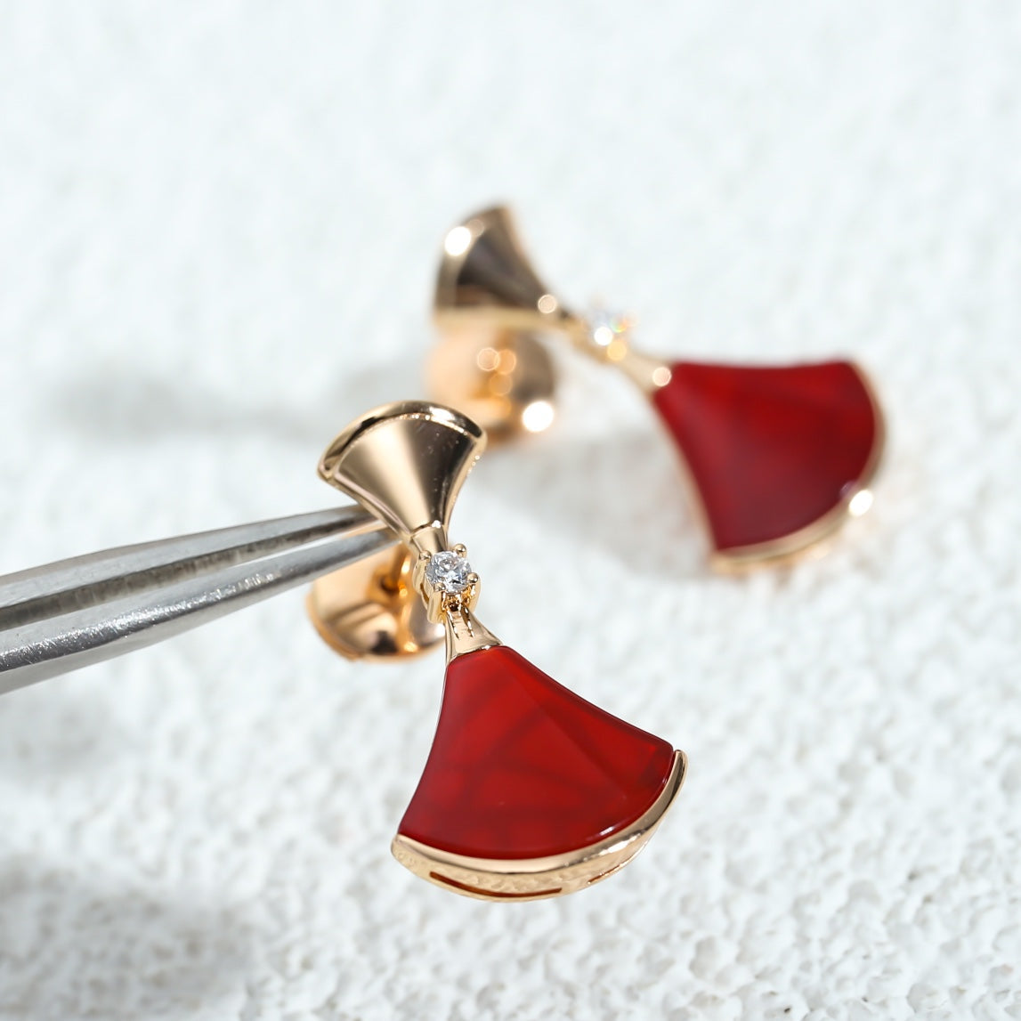 [⭐⭐JeweliWhal]DREAM Carnelian PINK GOLD EARRINGS