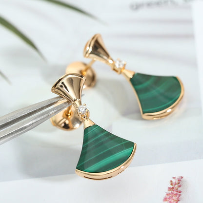 [⭐⭐JeweliWhal]DREAM MALACHITE PINK GOLD EARRINGS