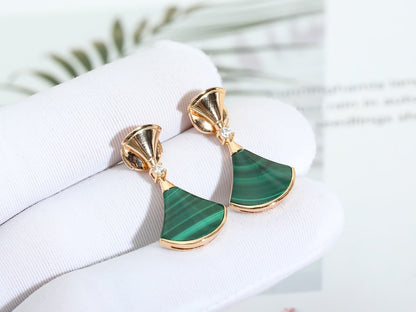 [⭐⭐JeweliWhal]DREAM MALACHITE PINK GOLD EARRINGS