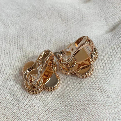 [⭐⭐JeweliWhal]CLOVER MEDIUM 1 MOTIFS CARNELIAN  DIAMOND earrings