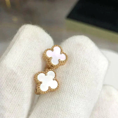 [⭐⭐JeweliWhal]CLOVER MINI 9.5MM WHITE MOP EARRINGS