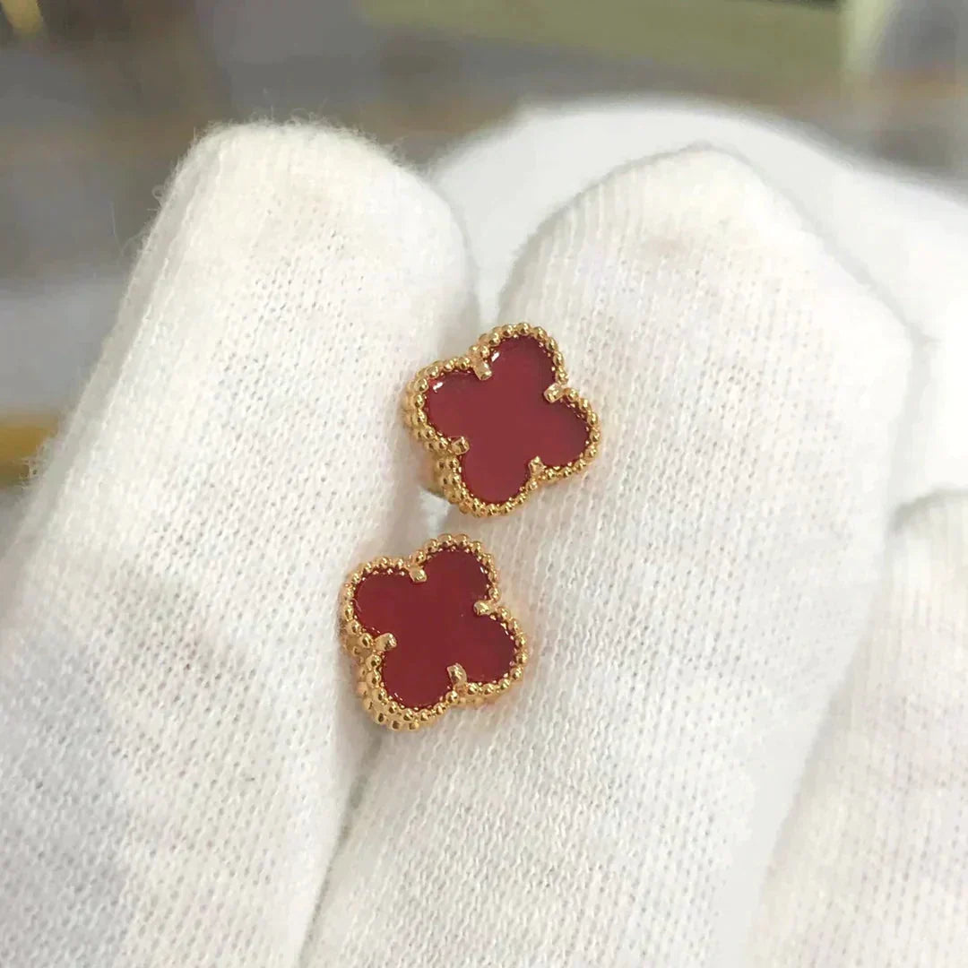 [⭐⭐JeweliWhal]CLOVER MINI 9.5MM CARNELIAN EARRINGS