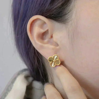 [⭐⭐JeweliWhal]CLOVER MEDIUM 1 MOTIFS LASER EARRINGS