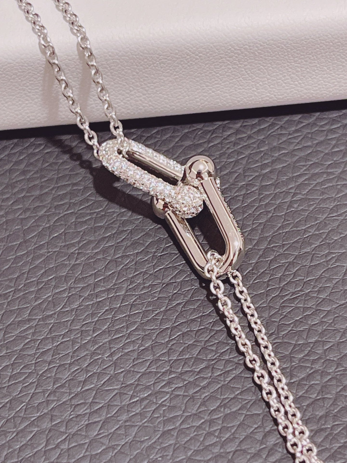[⭐JeweliWhal]HARDWEAR DOUBLE LINK PEDANT SILVER DIAMOND NECKLACE