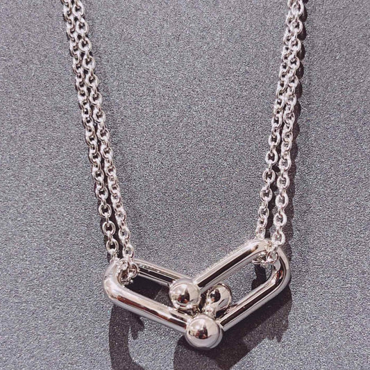 [⭐JeweliWhal]HARDWEAR DOUBLE LINK PEDANT SILVER NECKLACE