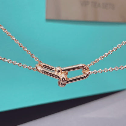 [⭐JeweliWhal]HARDWEAR DOUBLE LINK PEDANT PINK GOLD NECKLACE