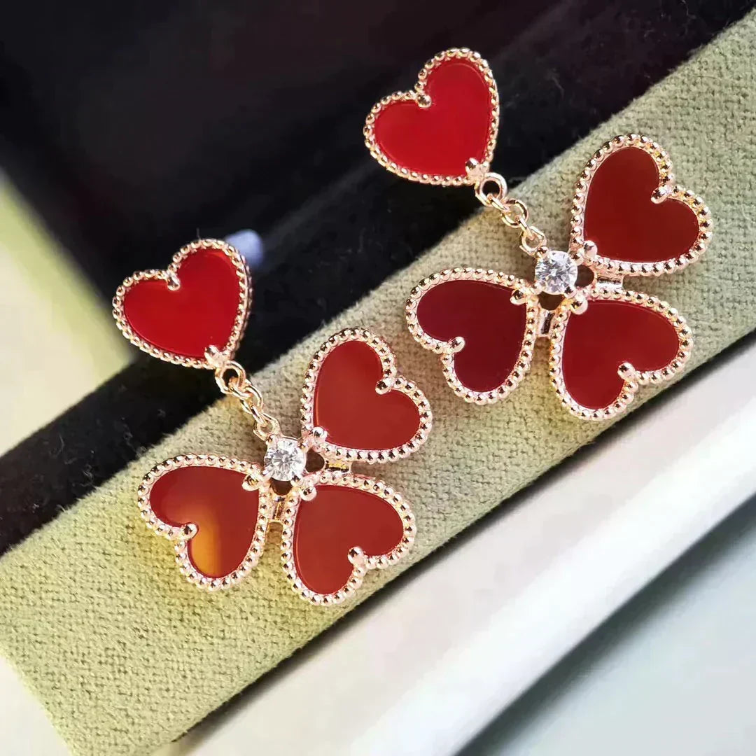 [⭐⭐JeweliWhal]スイートクローバー カーネリアンピアス