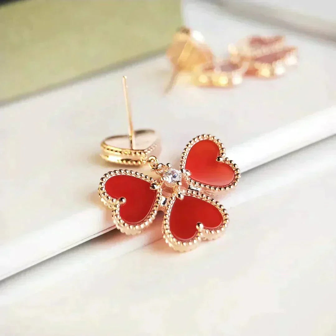 [⭐⭐JeweliWhal]スイートクローバー カーネリアンピアス