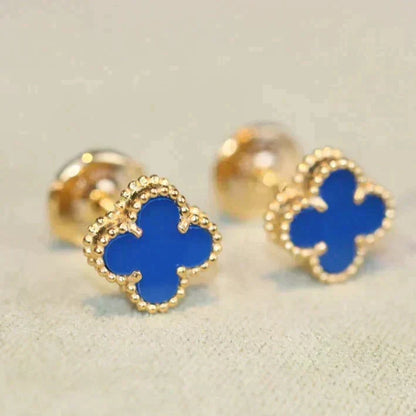 [⭐⭐JeweliWhal]クローバー ミニ 9.5MM ターコイズ ピアス