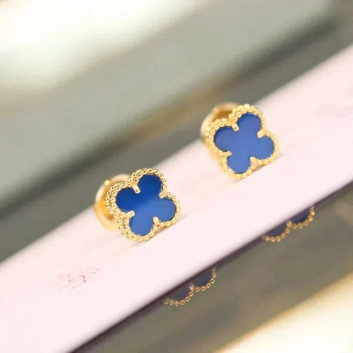 [⭐⭐JeweliWhal]クローバー ミニ 9.5MM ターコイズ ピアス