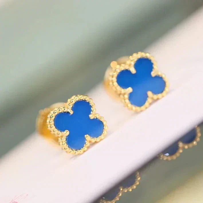 [⭐⭐JeweliWhal]クローバー ミニ 9.5MM ターコイズ ピアス