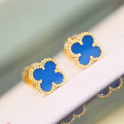 [⭐⭐JeweliWhal]クローバー ミニ 9.5MM ターコイズ ピアス