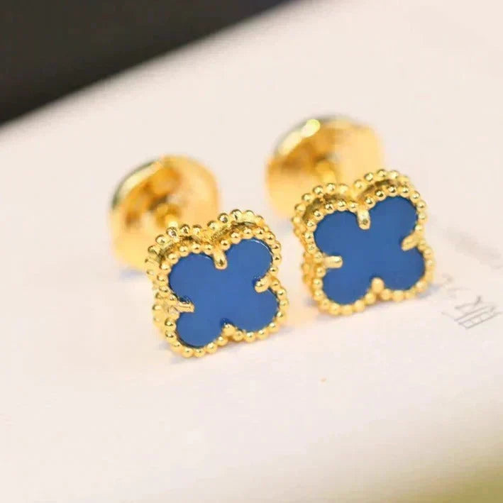 [⭐⭐JeweliWhal]クローバー ミニ 9.5MM ターコイズ ピアス