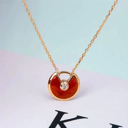 [⭐⭐JeweliWhal]AMULETTE GOLD CARNELIAN ONYX NECKLACE