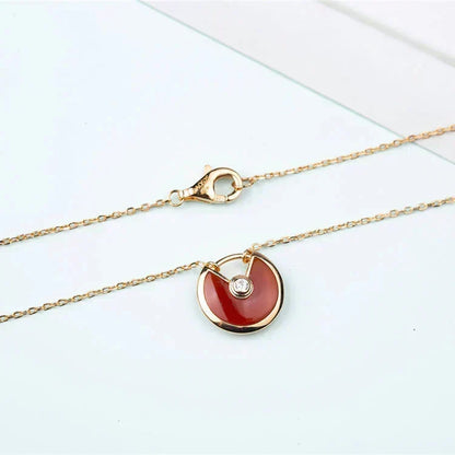 [⭐⭐JeweliWhal]AMULETTE GOLD CARNELIAN ONYX NECKLACE