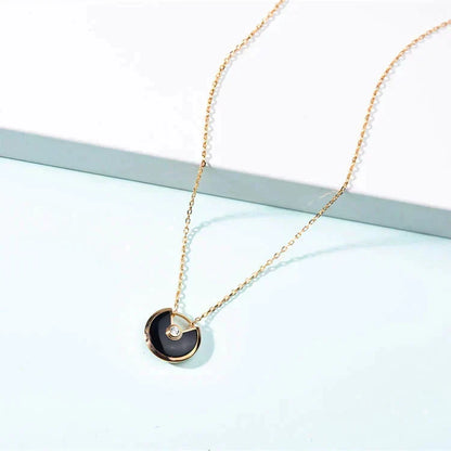 [⭐⭐JeweliWhal]AMULETTE GOLD CARNELIAN ONYX NECKLACE