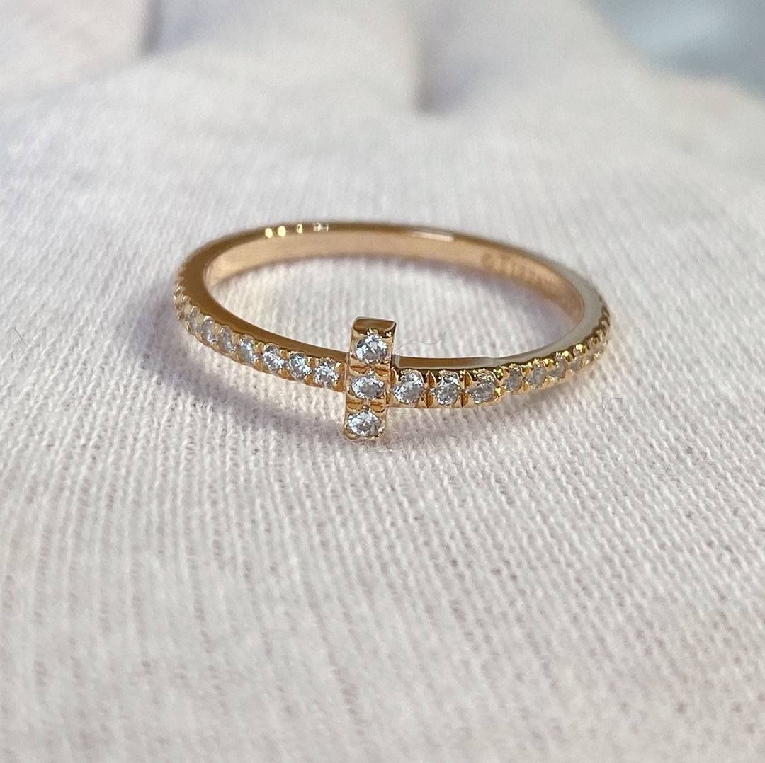 [⭐JeweliWhal]T RING DIAMOND PINK GOLD
