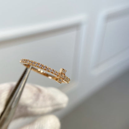 [⭐JeweliWhal]T RING DIAMOND PINK GOLD