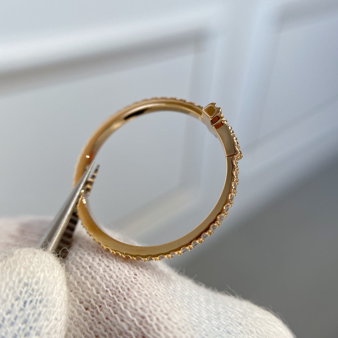 [⭐JeweliWhal]T RING DIAMOND PINK GOLD