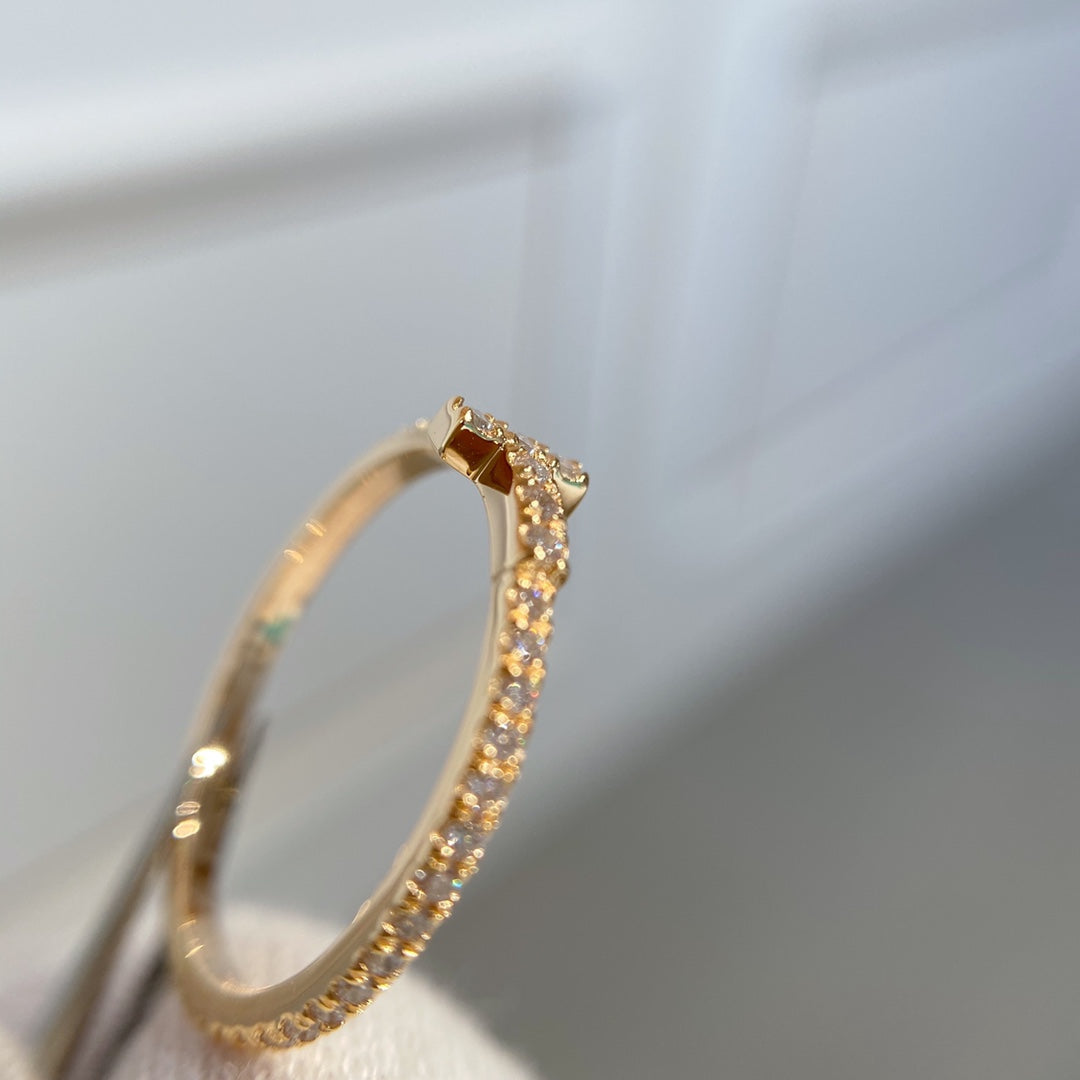 [⭐JeweliWhal]T RING DIAMOND PINK GOLD