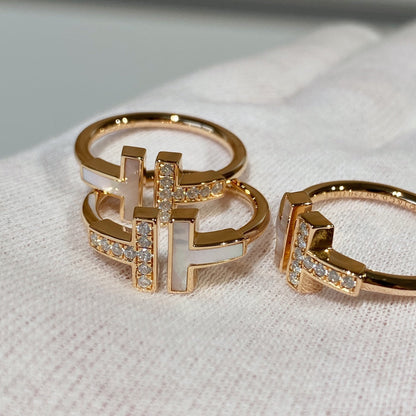[⭐JeweliWhal]T WIRE MOP DIAMOND RING PINK GOLD