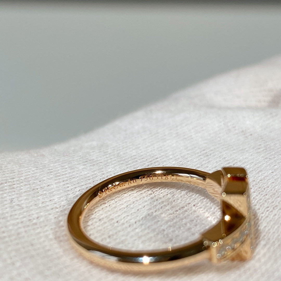 [⭐JeweliWhal]T WIRE MOP DIAMOND RING PINK GOLD