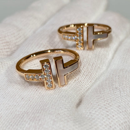 [⭐JeweliWhal]T WIRE MOP DIAMOND RING PINK GOLD