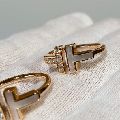 [⭐JeweliWhal]T WIRE MOP DIAMOND RING PINK GOLD