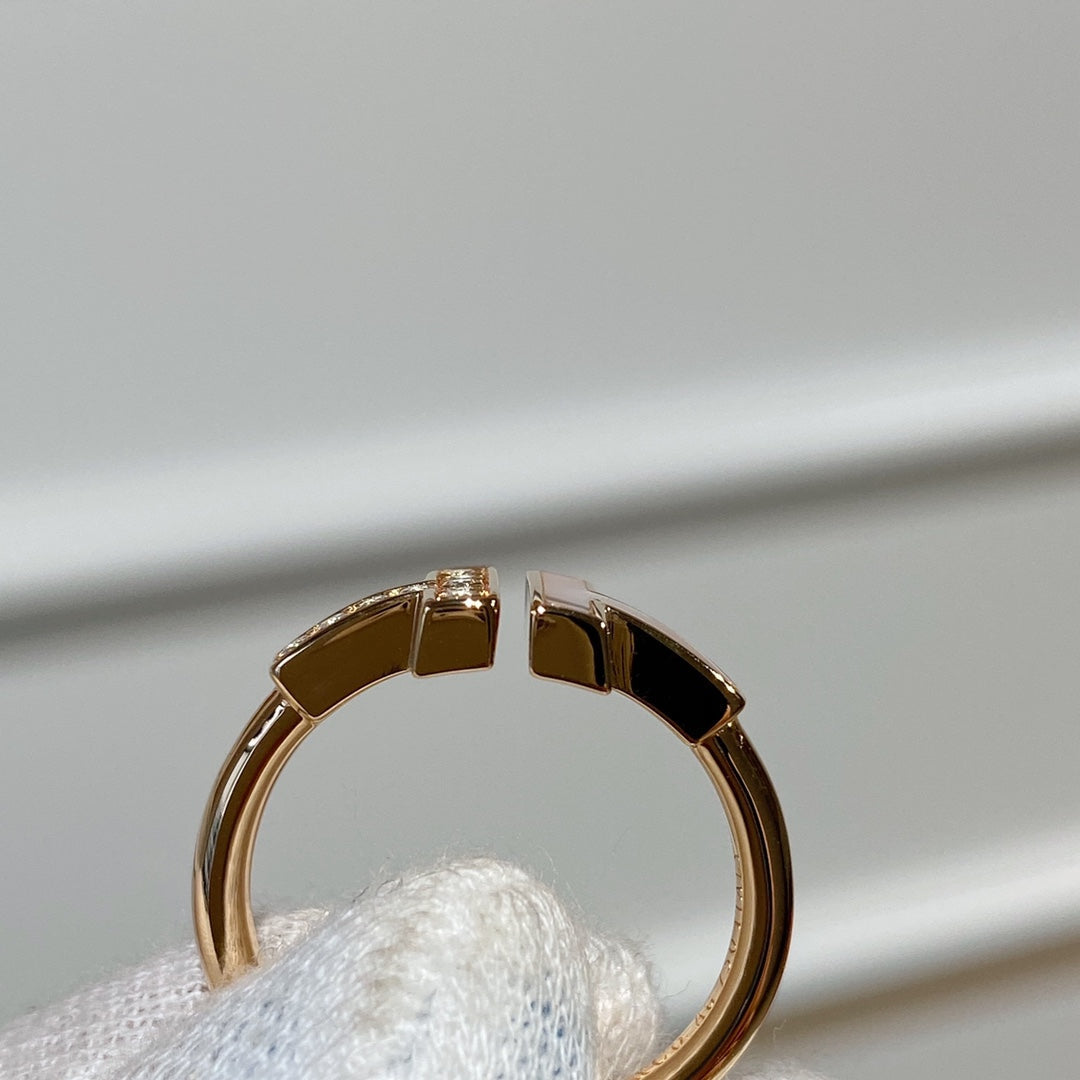 [⭐JeweliWhal]T WIRE MOP DIAMOND RING PINK GOLD