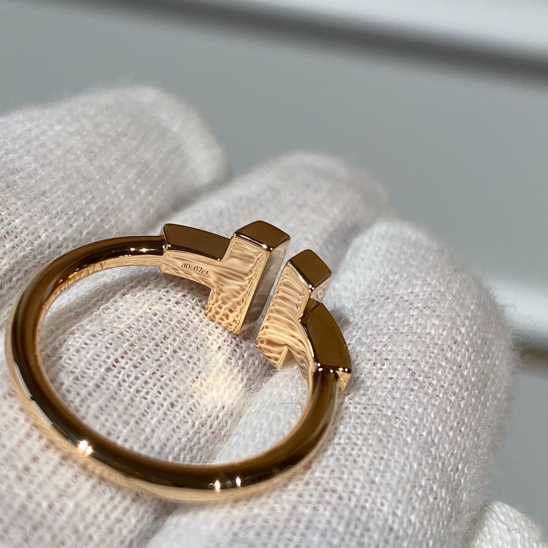 [⭐JeweliWhal]T WIRE MOP DIAMOND RING PINK GOLD
