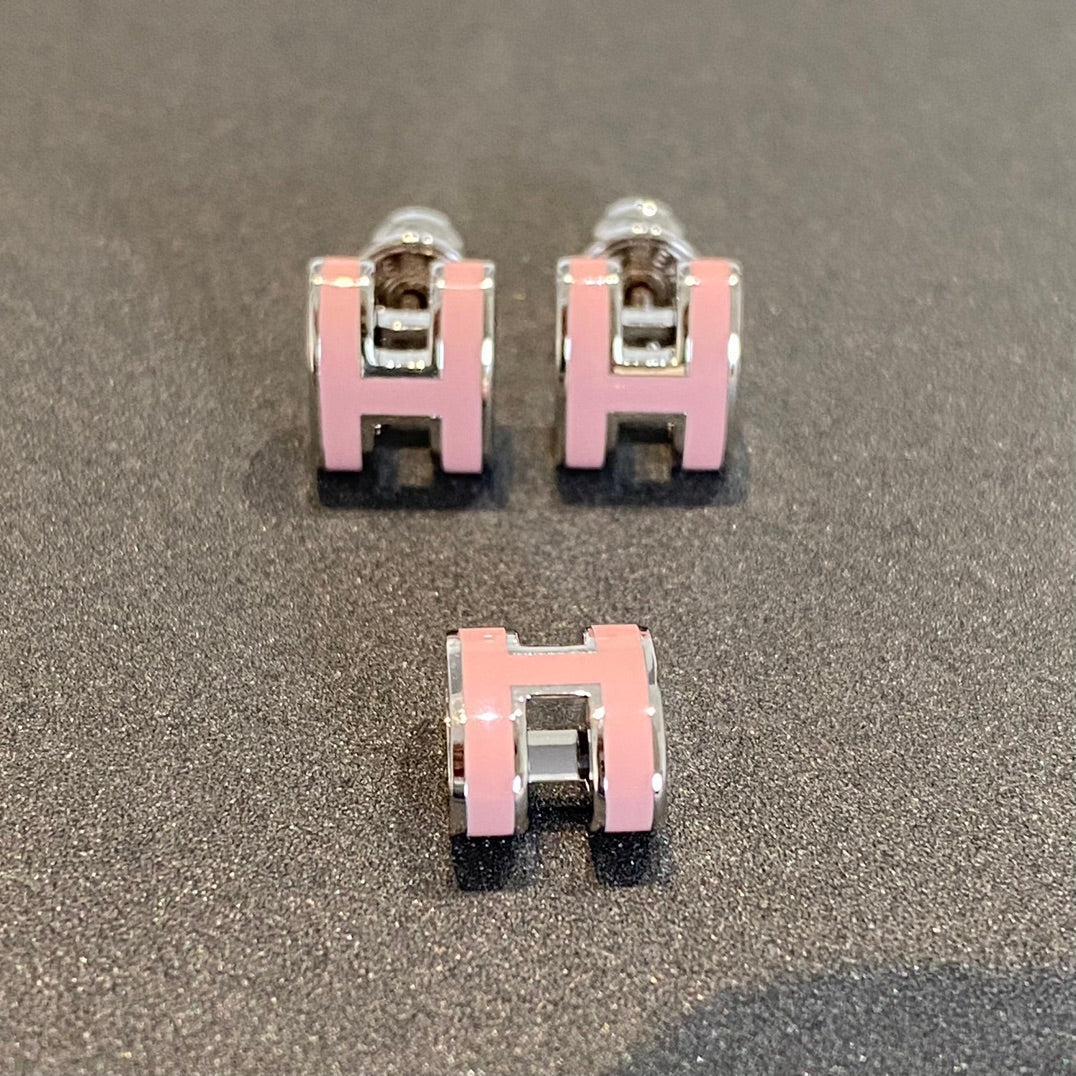 [⭐⭐JeweliWhal]MINI POP H SILVER EARRINGS PINK