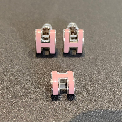 [⭐⭐JeweliWhal]MINI POP H SILVER EARRINGS PINK