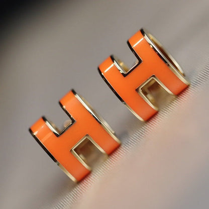 [⭐⭐JeweliWhal]MINI POP H EARRINGS ORANGE