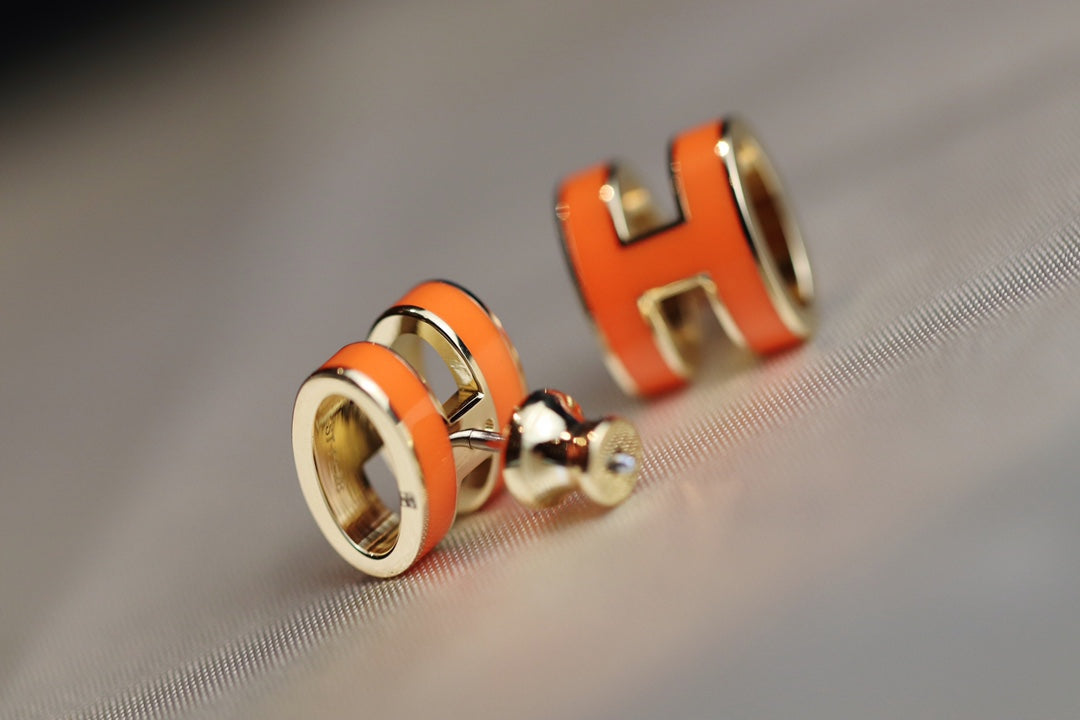 [⭐⭐JeweliWhal]MINI POP H EARRINGS ORANGE