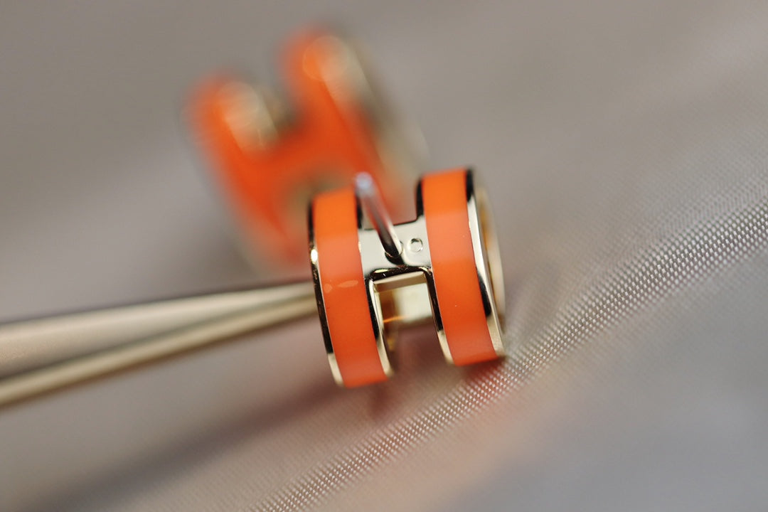 [⭐⭐JeweliWhal]MINI POP H EARRINGS ORANGE