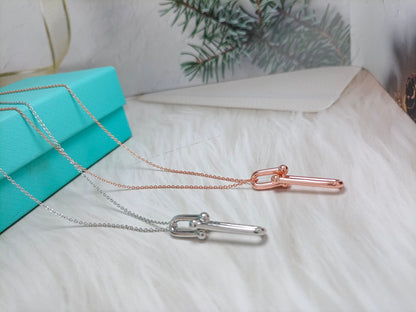 [⭐JeweliWhal]HARDWEAR DROP DOUBLE LINK PEDANT NECKLACE