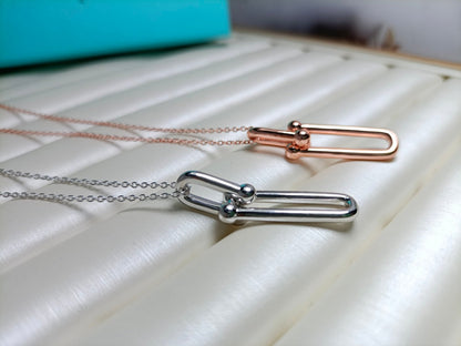 [⭐JeweliWhal]HARDWEAR DROP DOUBLE LINK PEDANT NECKLACE