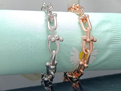 [⭐JeweliWhal]HARDWEAR BRACELET PINK GOLD AND SILVER DIAMOND