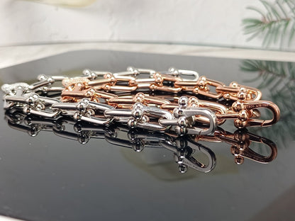 [⭐JeweliWhal]HARDWEAR BRACELET PINK GOLD AND SILVER DIAMOND
