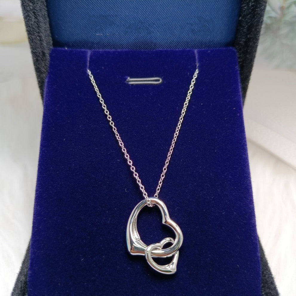 [⭐JeweliWhal]DOUBLE HEART SILVER NECKLACE