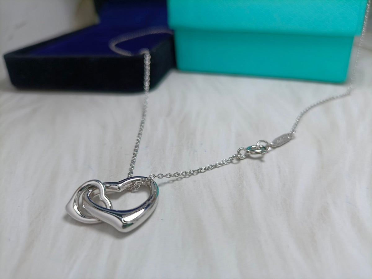 [⭐JeweliWhal]DOUBLE HEART SILVER NECKLACE