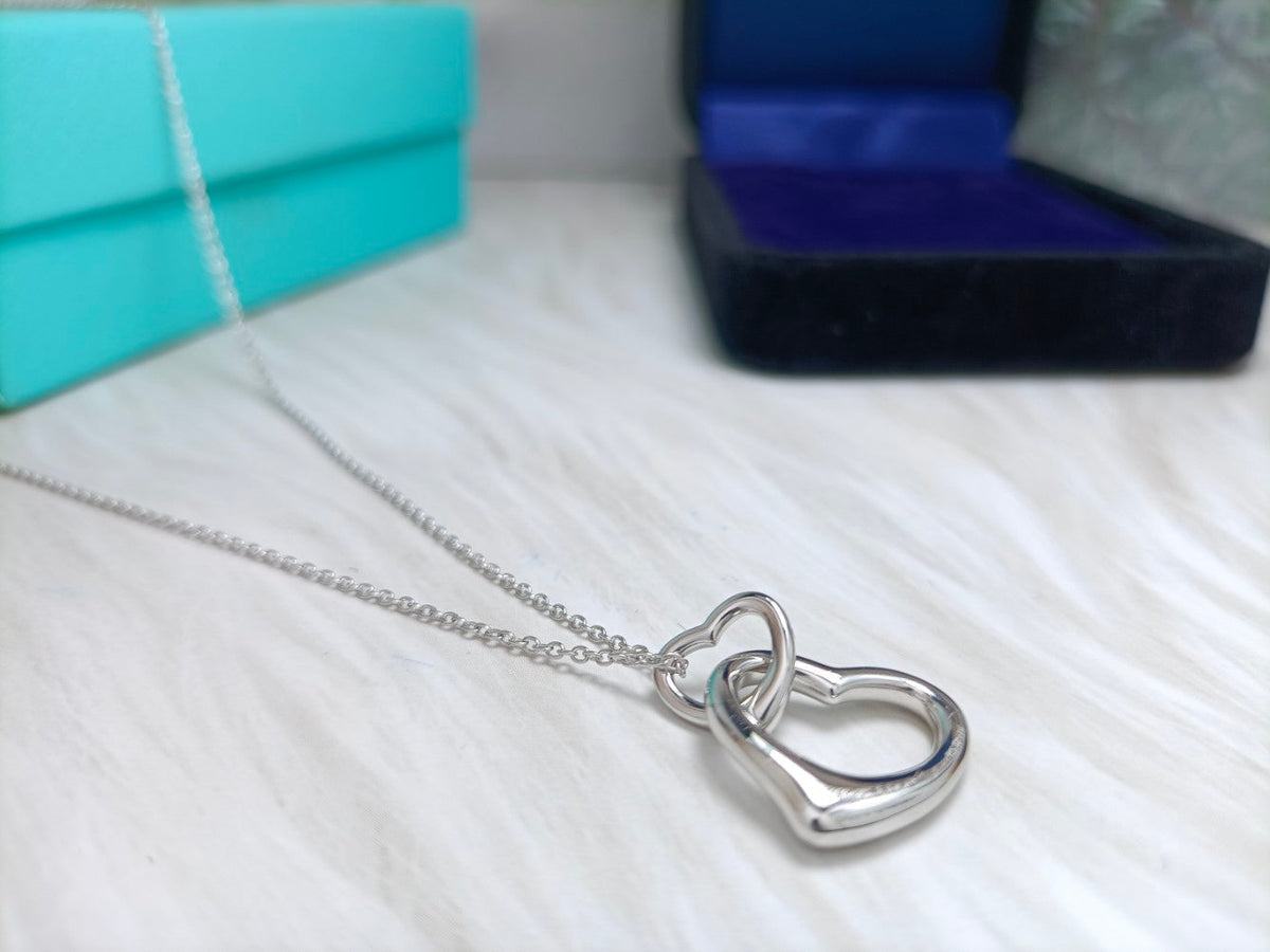 [⭐JeweliWhal]DOUBLE HEART SILVER NECKLACE