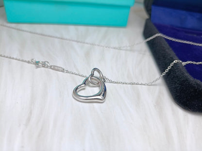 [⭐JeweliWhal]DOUBLE HEART SILVER NECKLACE