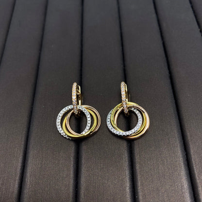 [⭐JeweliWhal]TRINITY EARRINGS GOLD DIAMOND