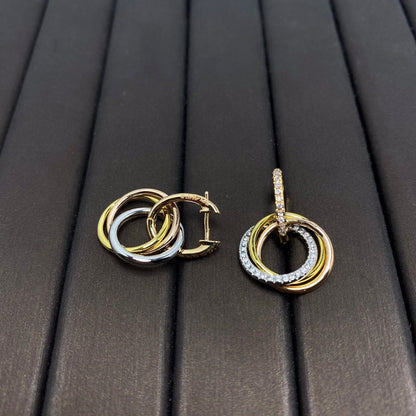 [⭐JeweliWhal]TRINITY EARRINGS GOLD DIAMOND