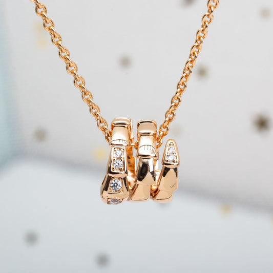 [⭐⭐JeweliWhal]SERPENTI PINK GOLD NECKLACE DIAMOND