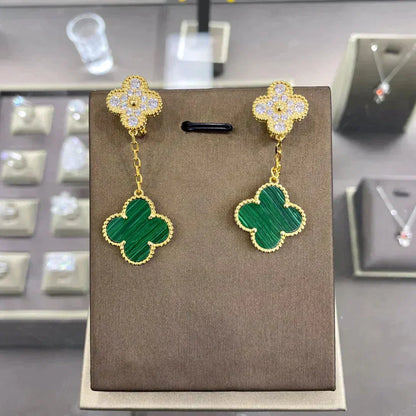 [⭐⭐JeweliWhal]CLOVER 2 MOTIFS DIAMOND EARRINGS (MULTIPLE CHOICES)